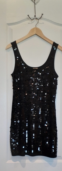 Eyeshadow Sequin Top/Dress,L Blk - Picture 1 of 4